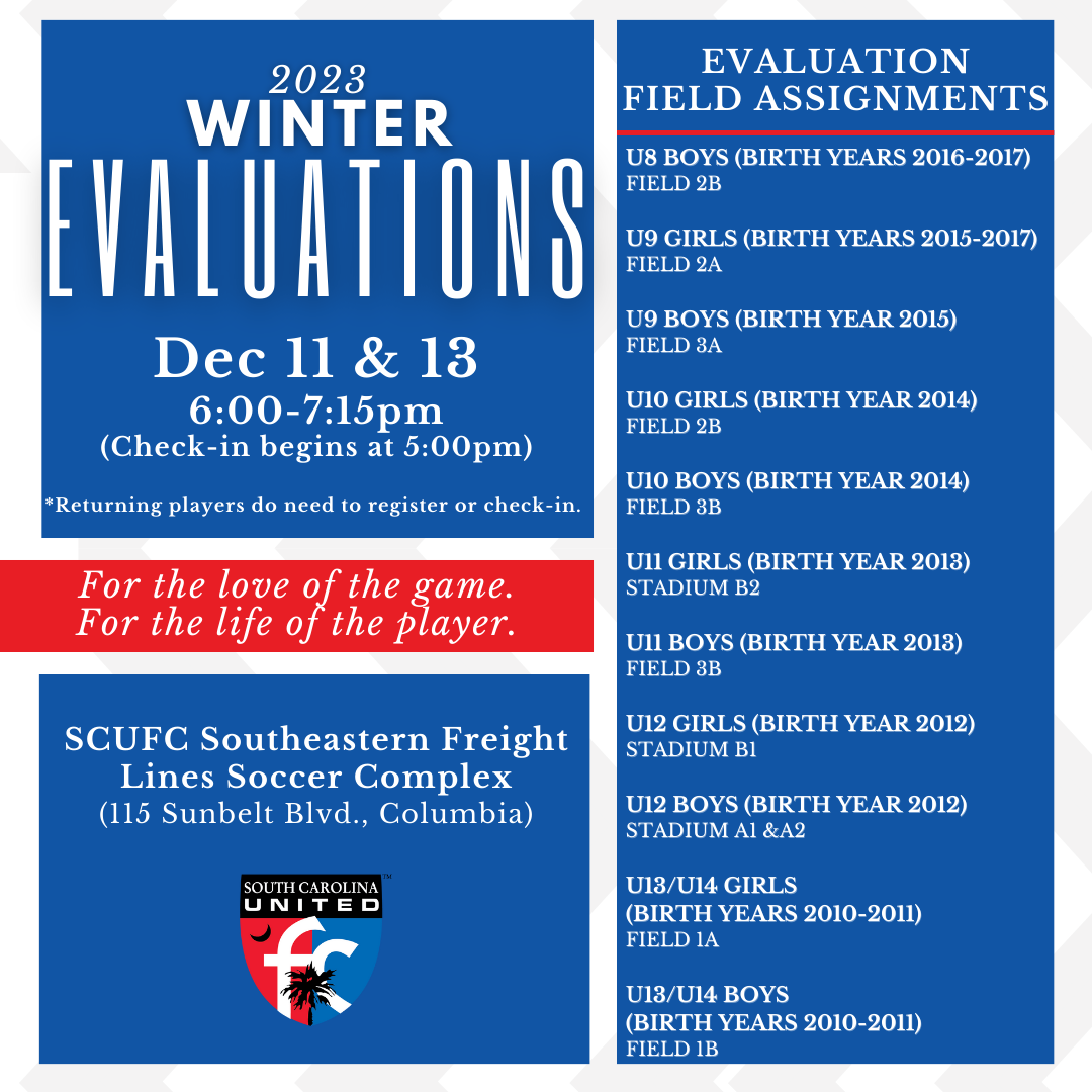 Winter Evaluation Schedule